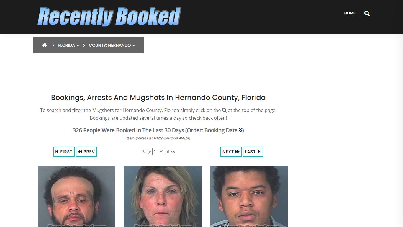 Bookings, Arrests and Mugshots in Hernando County, Florida