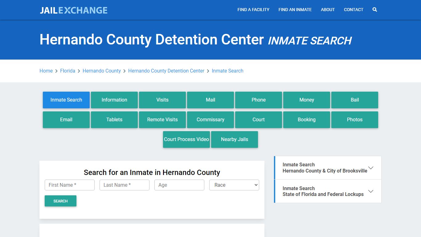 Hernando County Detention Center Inmate Search - Jail Exchange