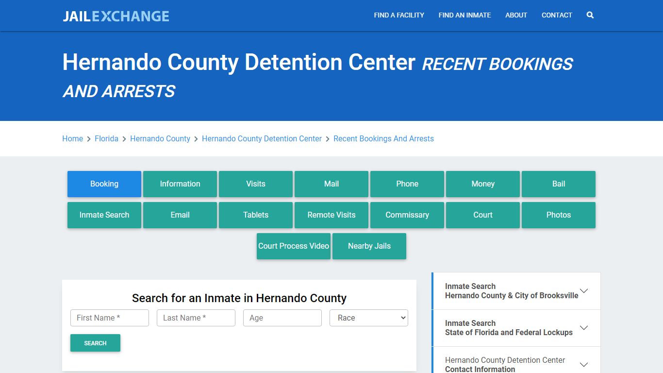 Hernando County Detention Center Recent Bookings And Arrests