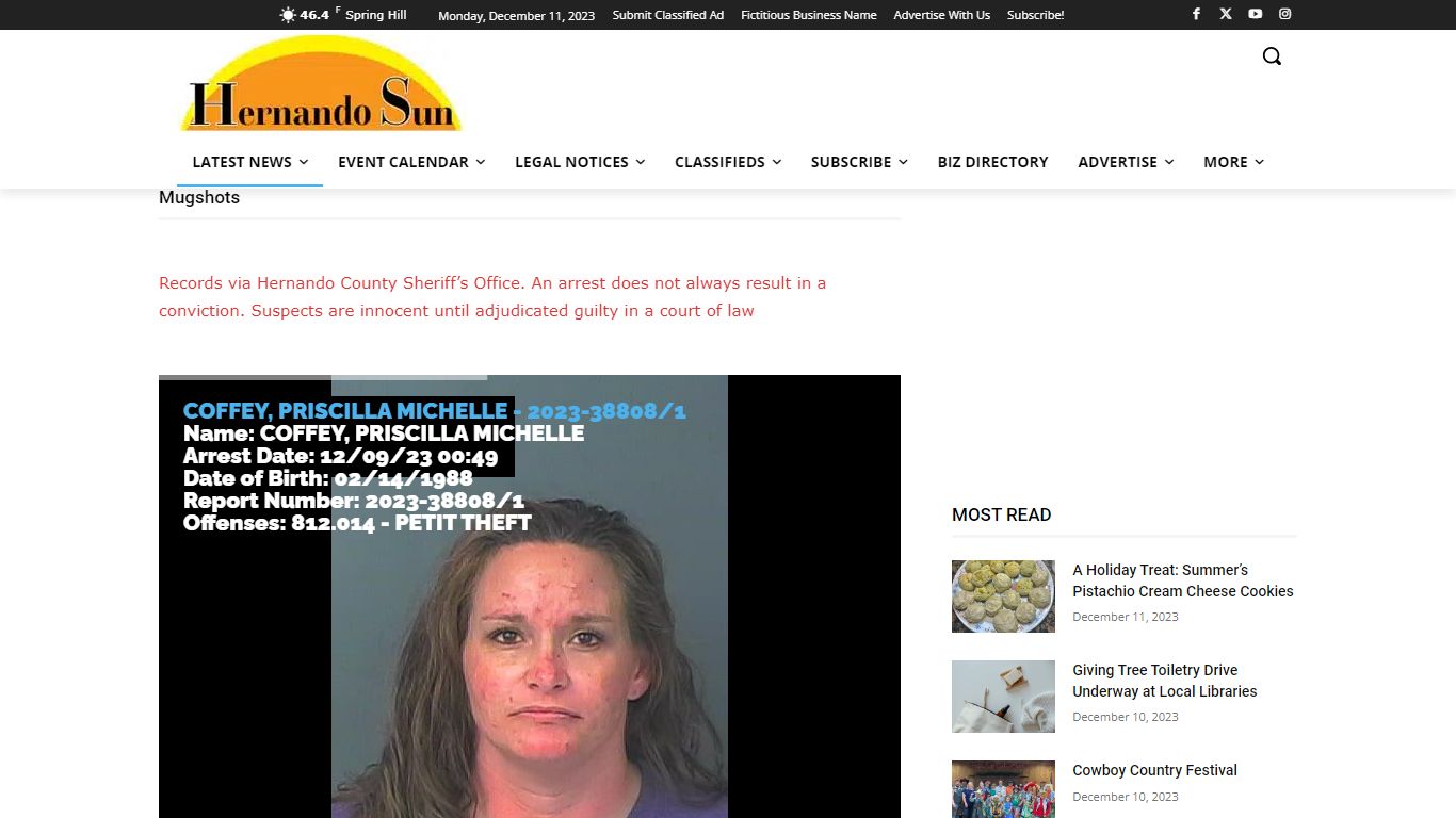Mugshots - Hernando Sun